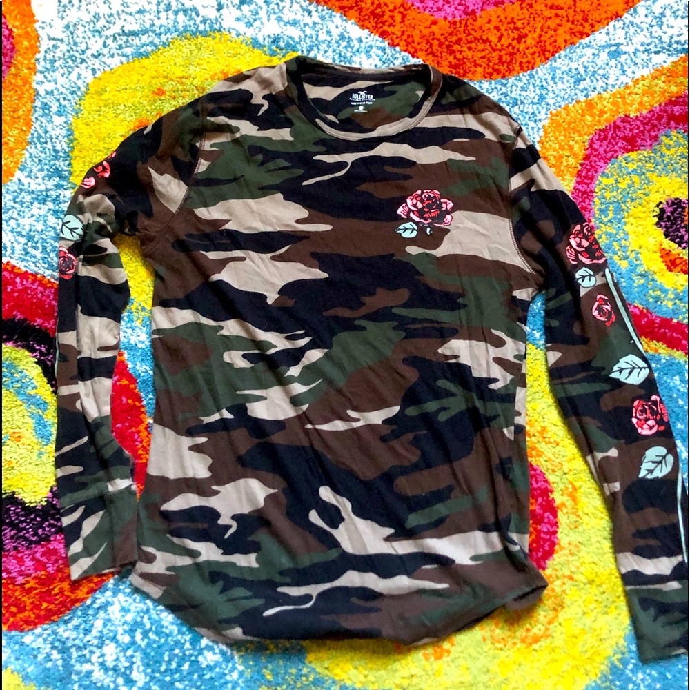 Long sleeve camp rose print Hollister